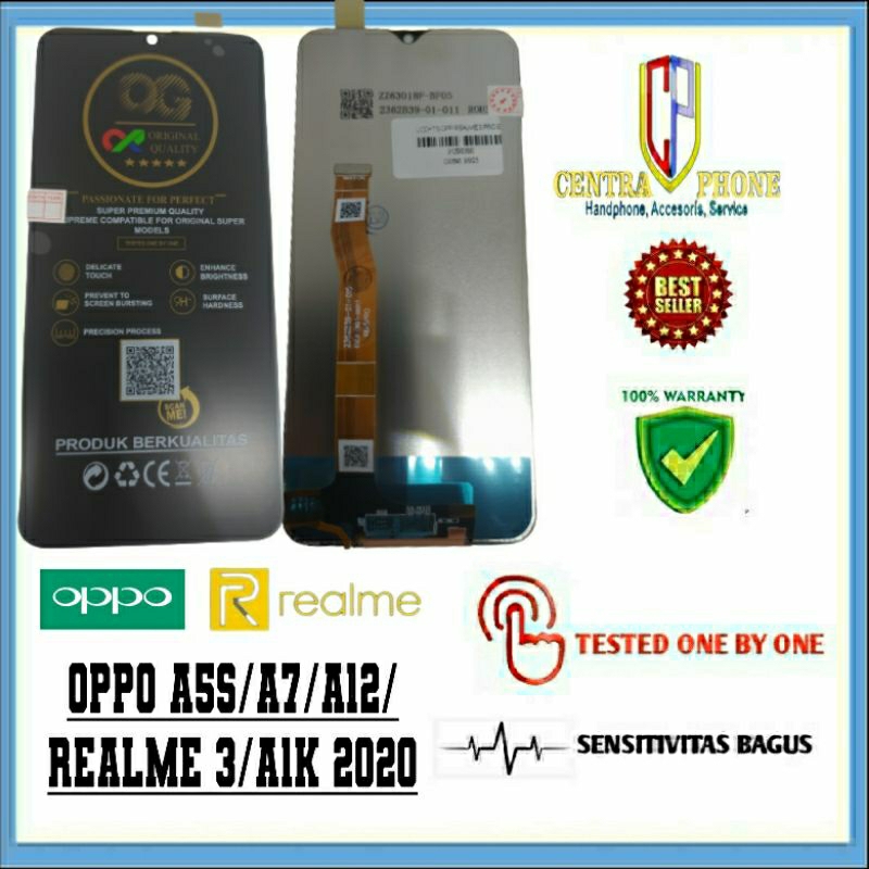 LCD OPPO A5S/A7/A12 BLACK OG SUPER