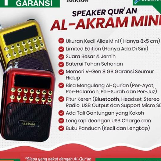 Speaker Alquran Quran Murottal Murotal Hafizh 30 Juz Al-Akram Mini