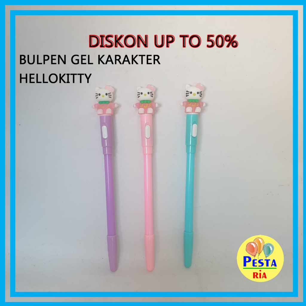 

Murah!! Diskon 50% Pen Gel Karakter hellokitty, bulpen mekanik, bollpoint karakter, pena, pulpen fancy