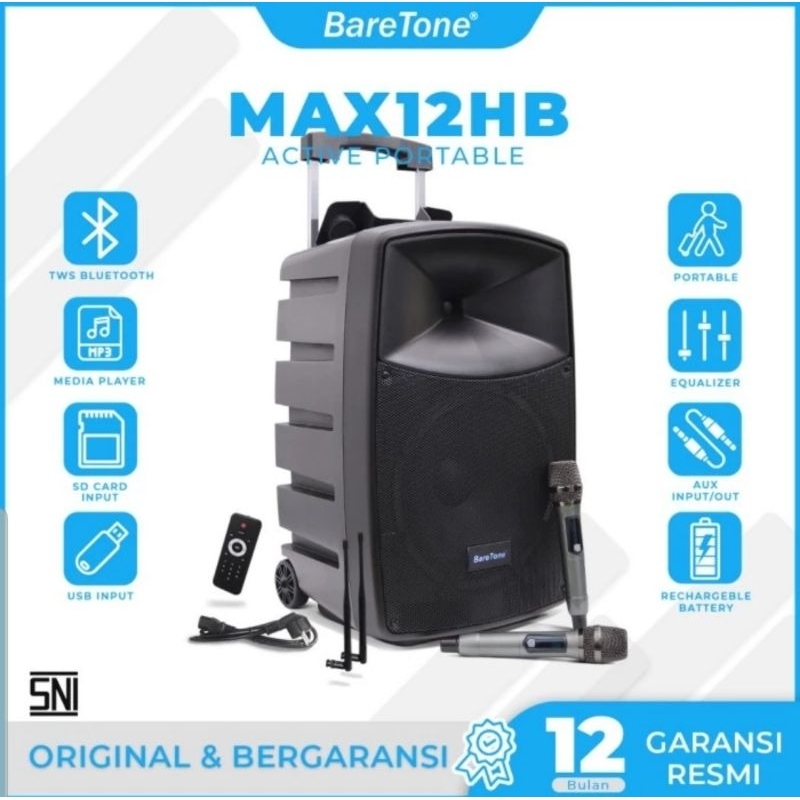 Portable Speaker Baretone Max12HB Speaker Bluetooth Baretone Max12HB Garansi Resmi