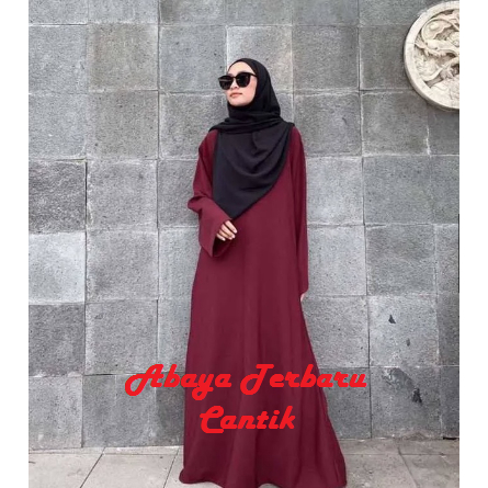 Abaya Polos - Abaya Gamis terbaru premium - Basic Abaya shyari - abaya wolfis woolfis woolpeach
