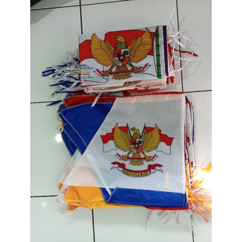 Grosir kodian (isi 20 pcs) kain bendera umul umul merah putih umbul umbul hijau ungu panjang 2 meter