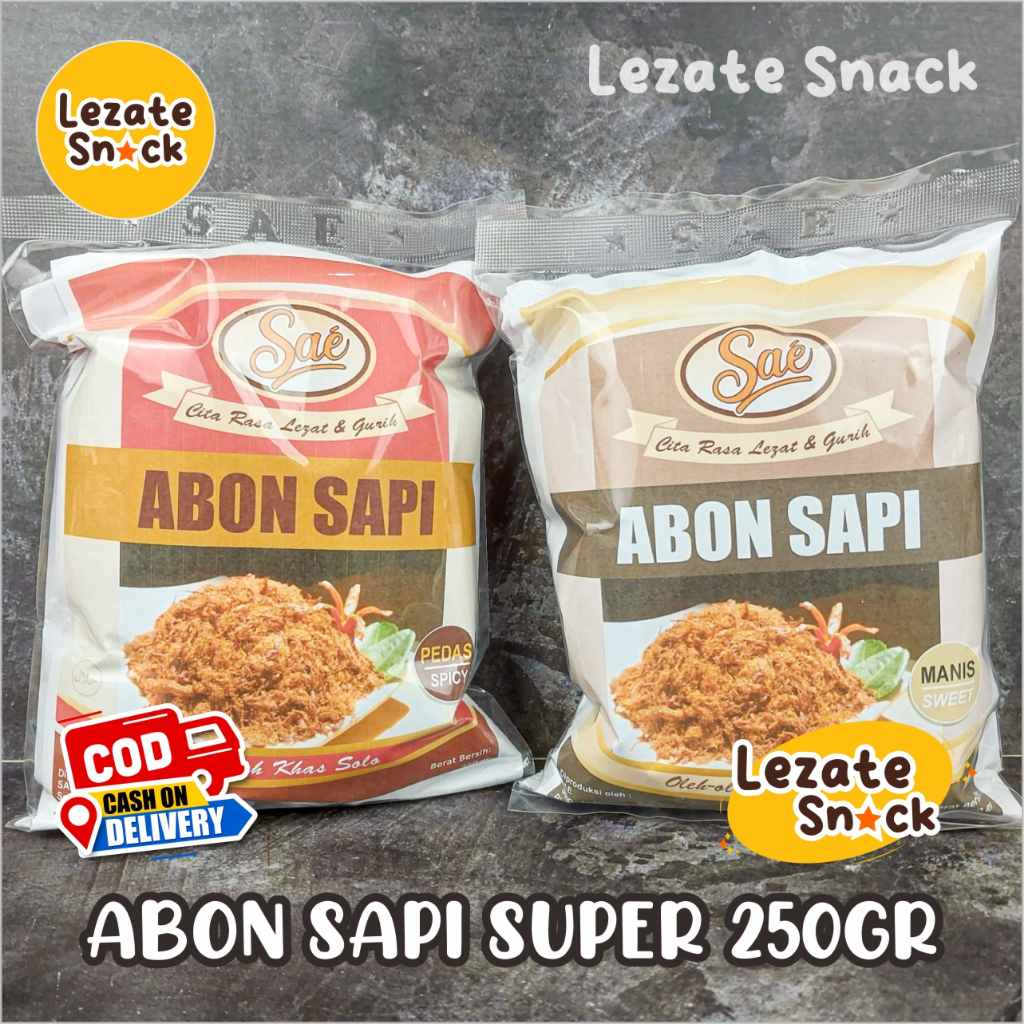 

Sedap Snack - Abon Sapi Super 250GR Murah Rasa Pedas & Manis Asli Solo Halal Gurih / Abon Sapi Super Khas Solo Boyolali Abon Sapi Kiloan