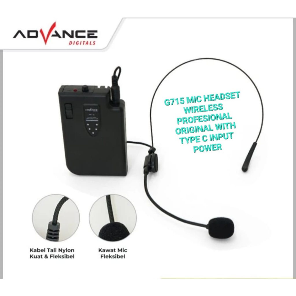 G715 MIC HEADSET WIRELESS PROFESIONAL ORIGINAL MIC WIRELES SINGLE BANDO KLIP CLIP ON MIK WIRELESS MI