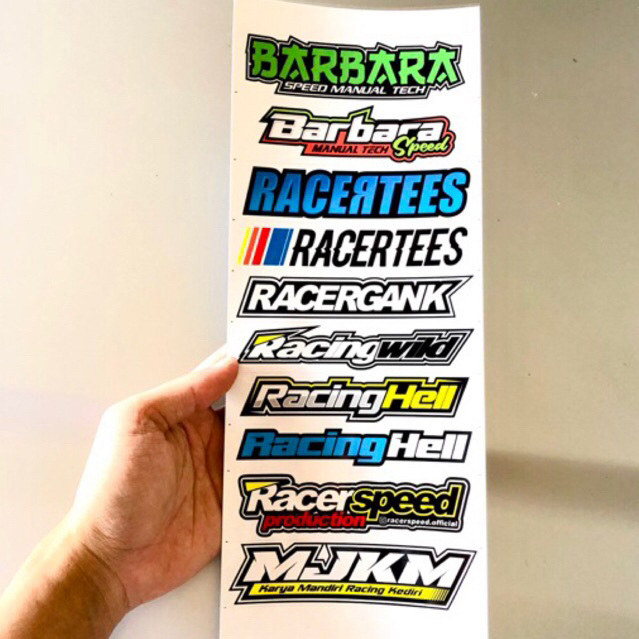 sticker pack racinghell racertees vertikal barbara mjkm racingwild graftac stiker helm motor cb gl t