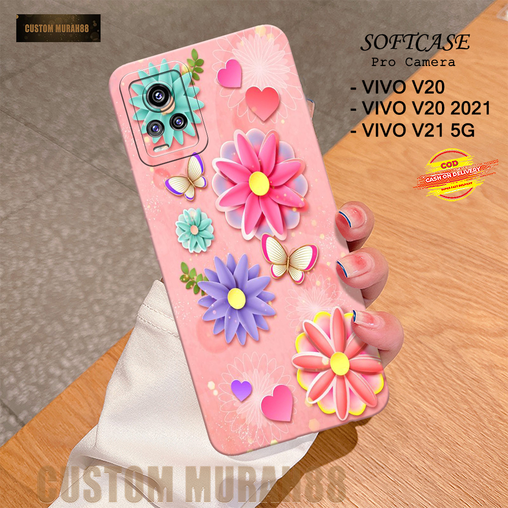 Case Vivo V20 / V20 2021 & V21 5G Terbaru - Fashion Case BUNGA - Casing Hp Vivo V20 / V20 2021 & V21