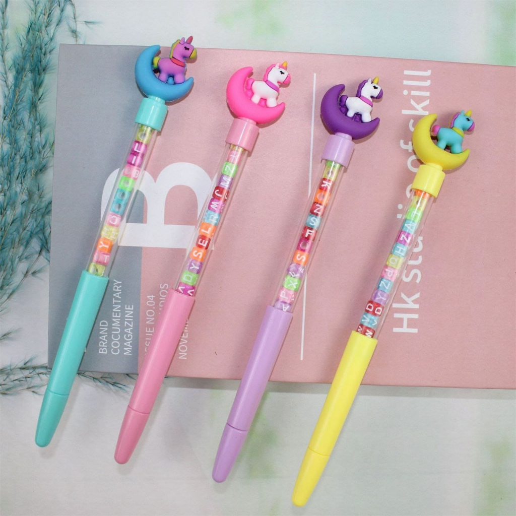 

Pulpen Unicorn Bulan DIY alat tulis karakter Bolpen murah lucu pulpen karakter Unicorn bolpen