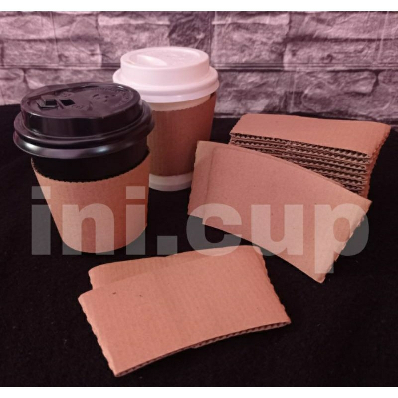 SABLON pappercup sleeve / Jaket untuk penahan panas papper cup 8 oz / 12 oz