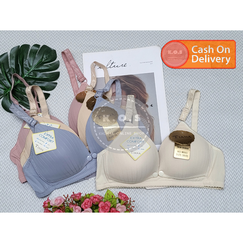 Bra Tiana Bh Menyusui Embos Salur Busa Tipis Tanpa Kawat Ukuran 36 - 42 Kait 3