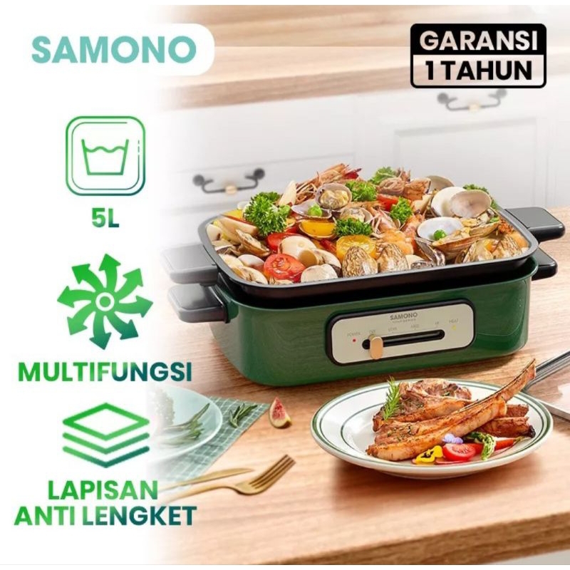 SAMONO 5 Liter Elektrik Hotpot Alat Masak Multifungsi Steamboat