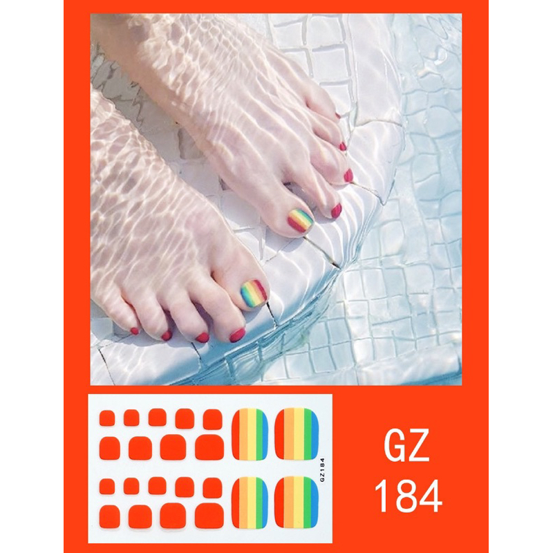 STIKER KUKU KAKI WATERPROOF TEMPELAN NAIL ART STICKER TOE NAIL