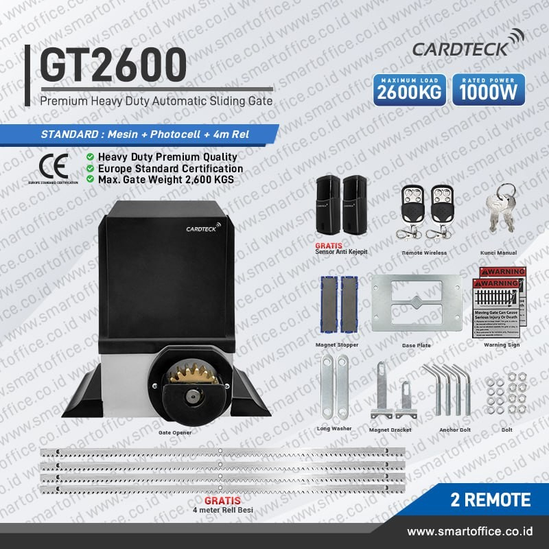 2600kg Heavy Duty Industrial AC Motor Sliding Gate Cardteck GT2600