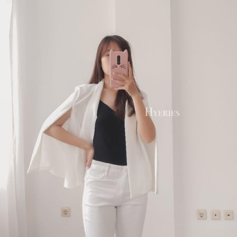 CAPE BLAZER WHITE