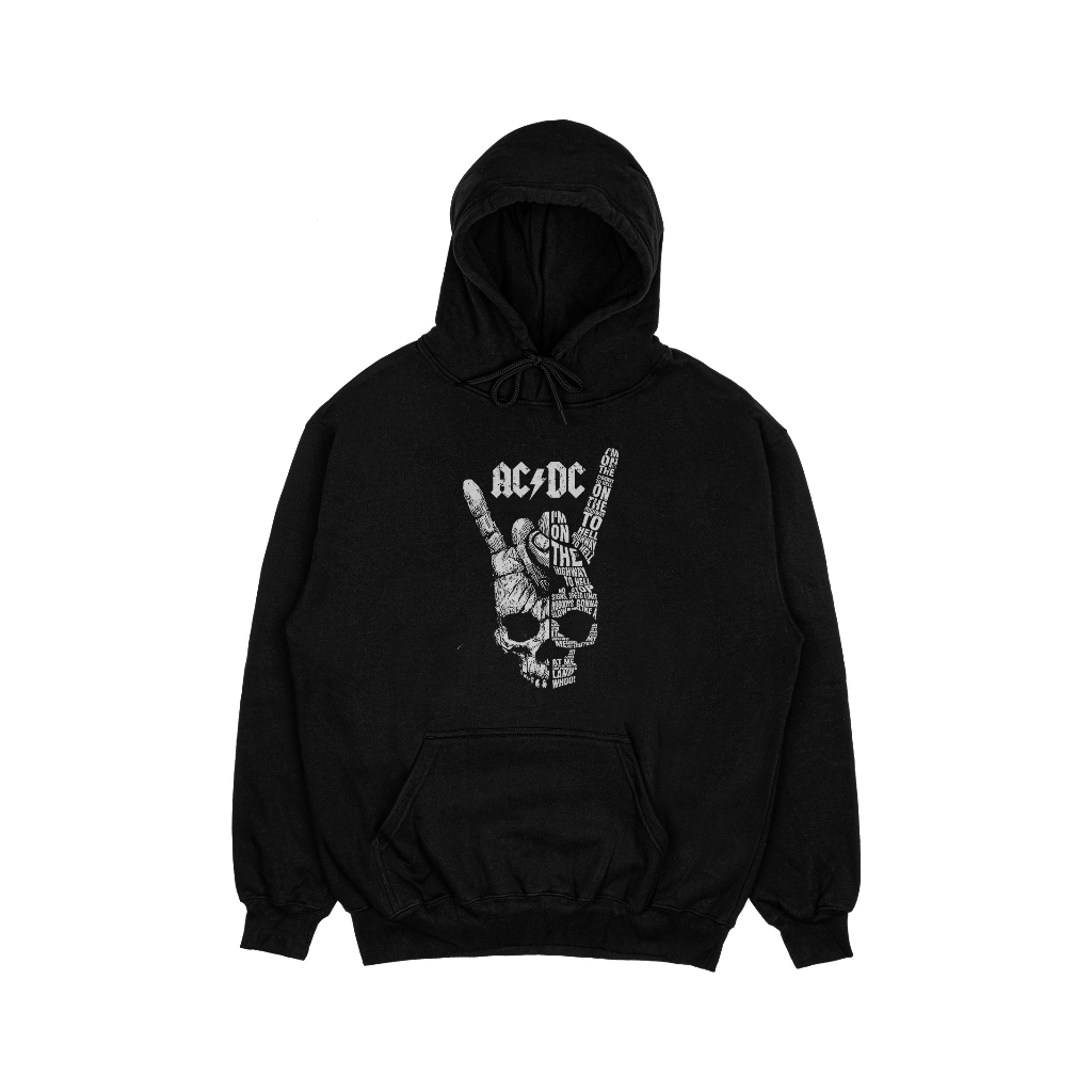 Hoodie Sweater Distro Band ACDC ON THE WALL Bahan Katun Fleece Seperti H&M Original