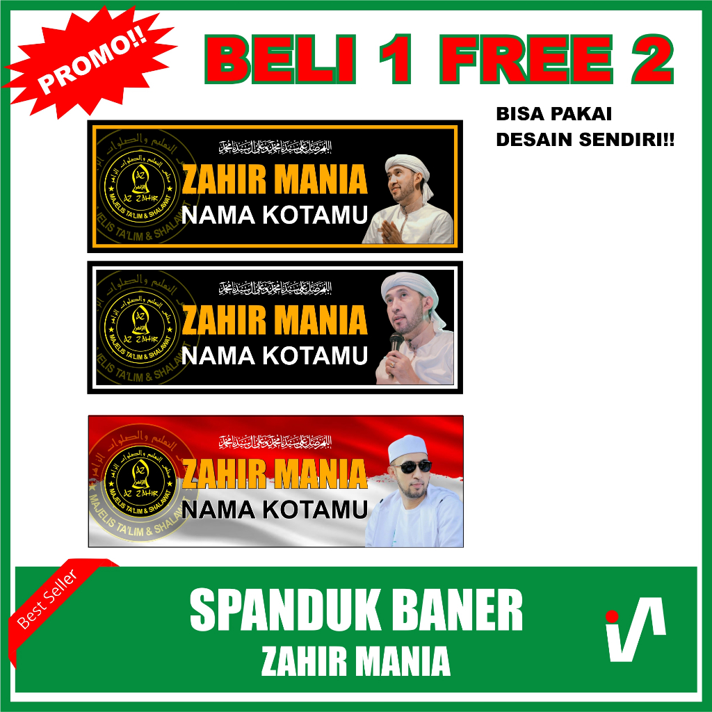 

(Promo Beli 1 Gratis) Banner Spanduk AZ ZAHIR Mania