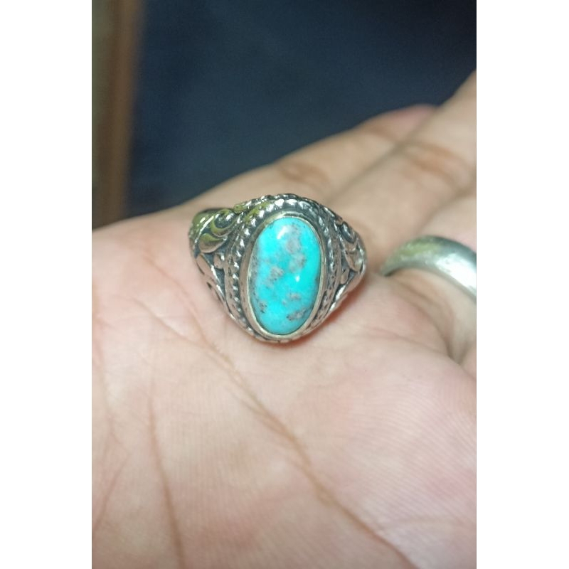 cincin batu akik pirus biru Persia pirus biru batu pirus