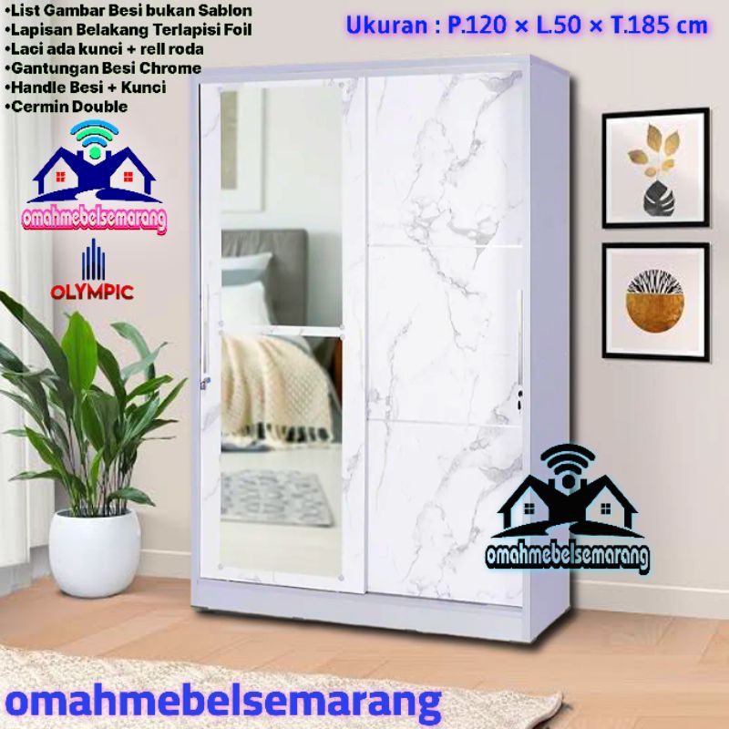 Lemari Pakaian Pintu Sliding  OLYMPIC POLO Wardrobe Minimalis Modern