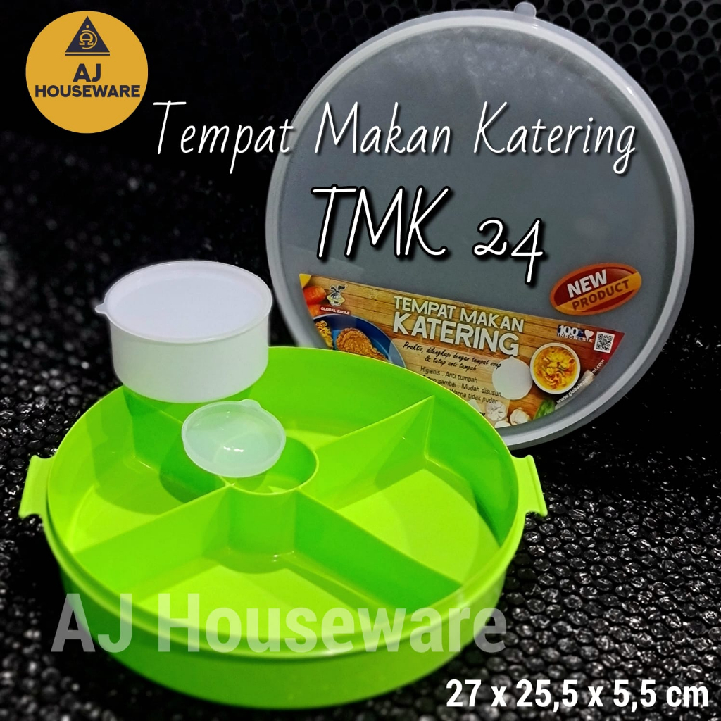 TMK 24 TEMPAT MAKAN KATERING BULAT SEKAT 5 GLOBAL EAGLE/LUNCH BOX /KOTAK MAKAN PLASTIK TEPAK MAKAN