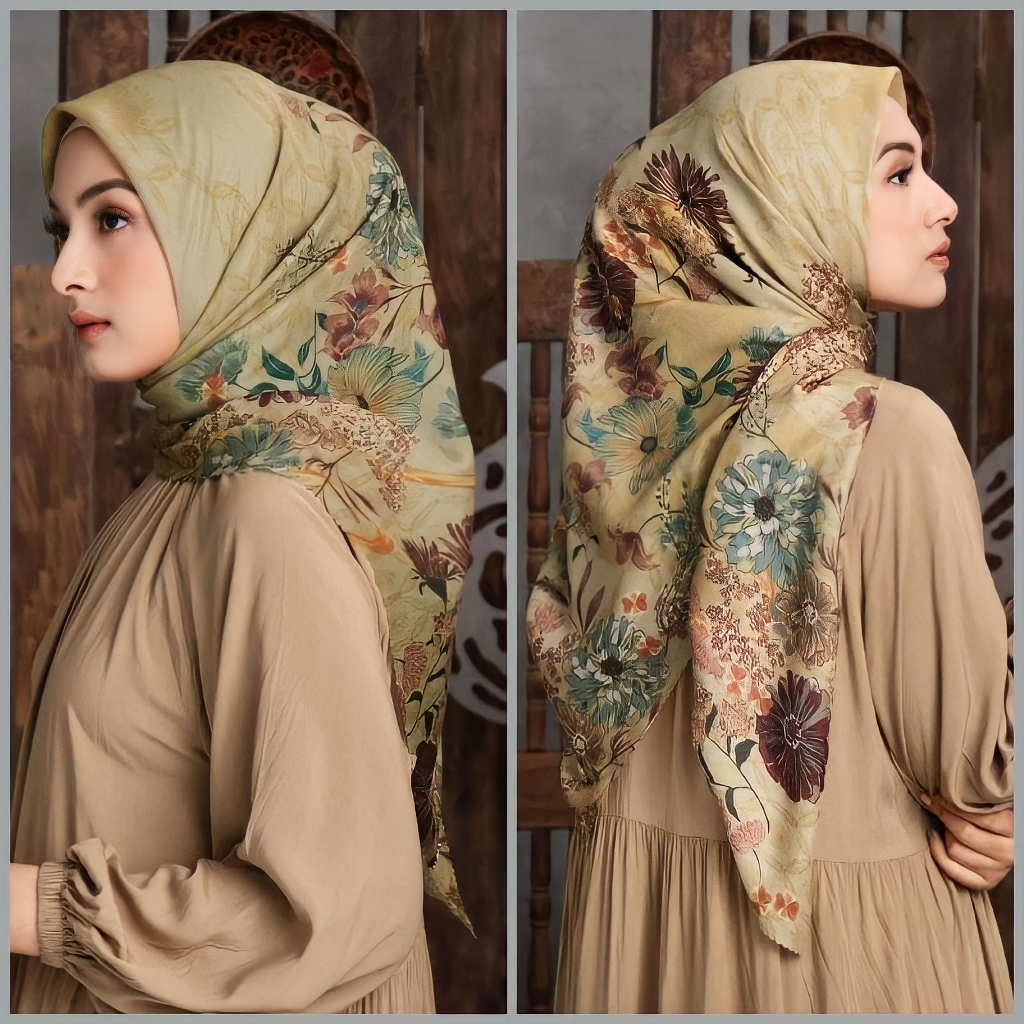 Jilbab Segi Empat Motif Terbaru 2023 Mewah Premium Lasercut Voal Motif // Hijab Segi Empat Motif // 