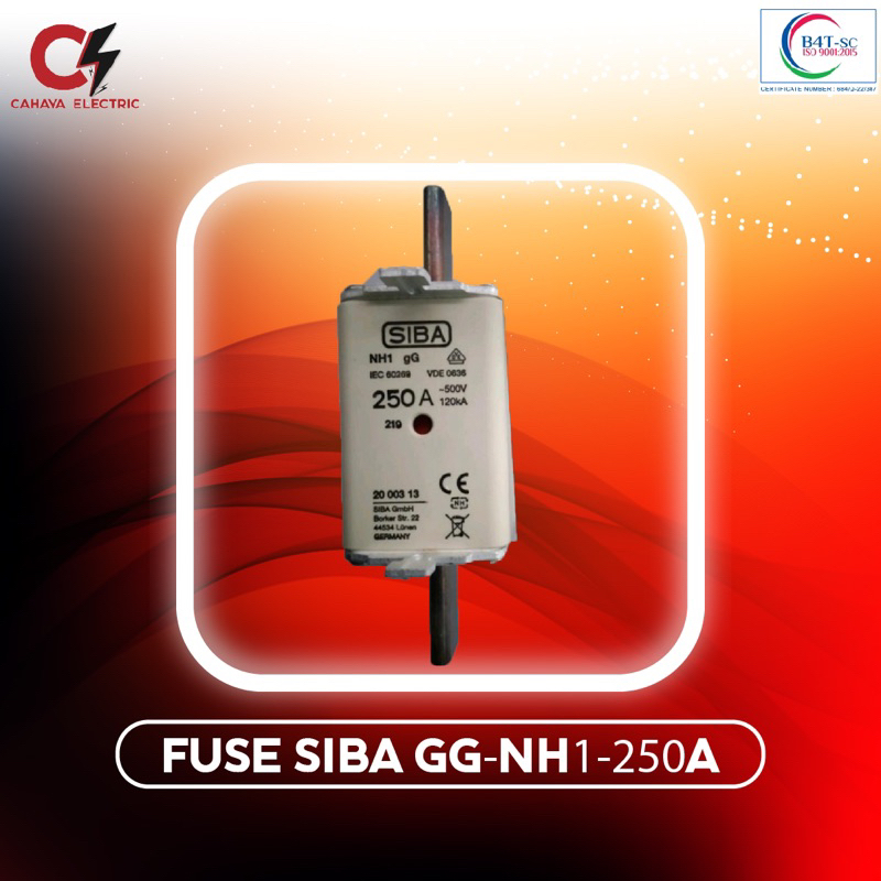 FUSE GG NH1-250A/NHI-250A/NH1-250 AMPERE SIBA ORIGINAL