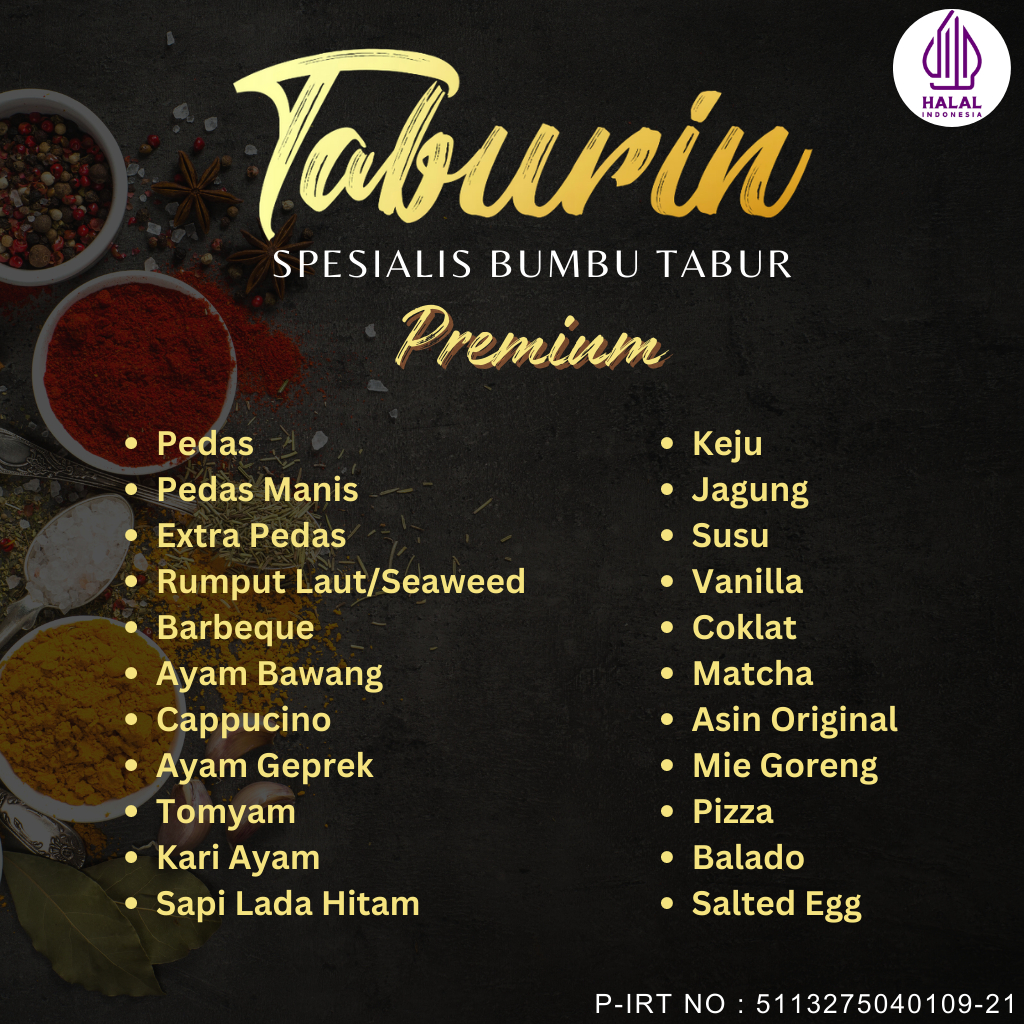 

Bumbu Tabur Premium Kiloan Aneka Rasa 50gr by Taburin