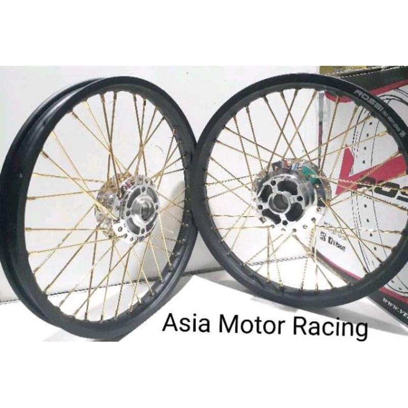 Sepaket Velg Rossi Supra x125 DD karisma 125 Karisma 110  Set Tromol Jari Jari Bonus Stell