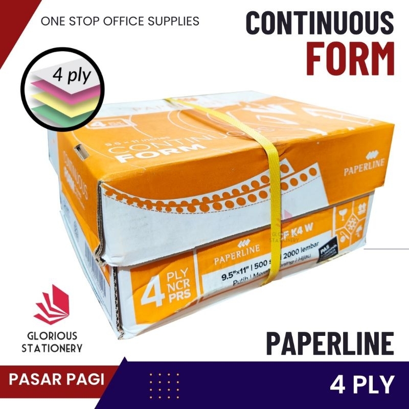 

Kertas Continuous form 9,5x11 4ply merk paperline