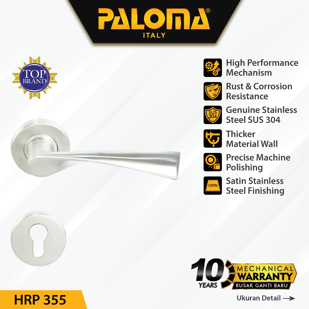 PALOMA HRP 355 Gagang Pintu Roses Stainless Steel Lever Handle Door