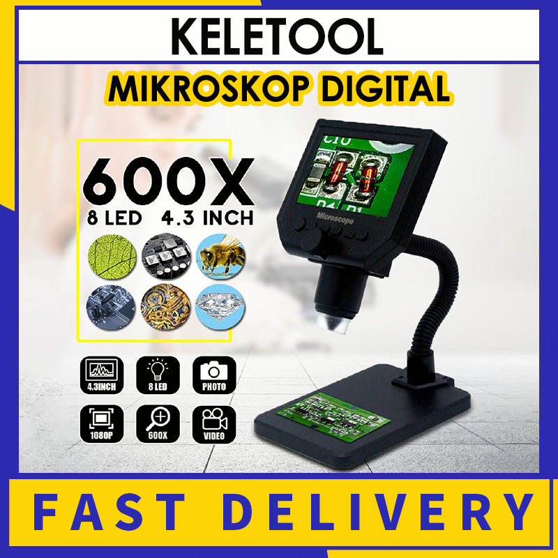 Mikroskop Digital 600X Mikroskop usb kamera mikroskop video digital 8 LED VGA Mikroskop untuk menyol