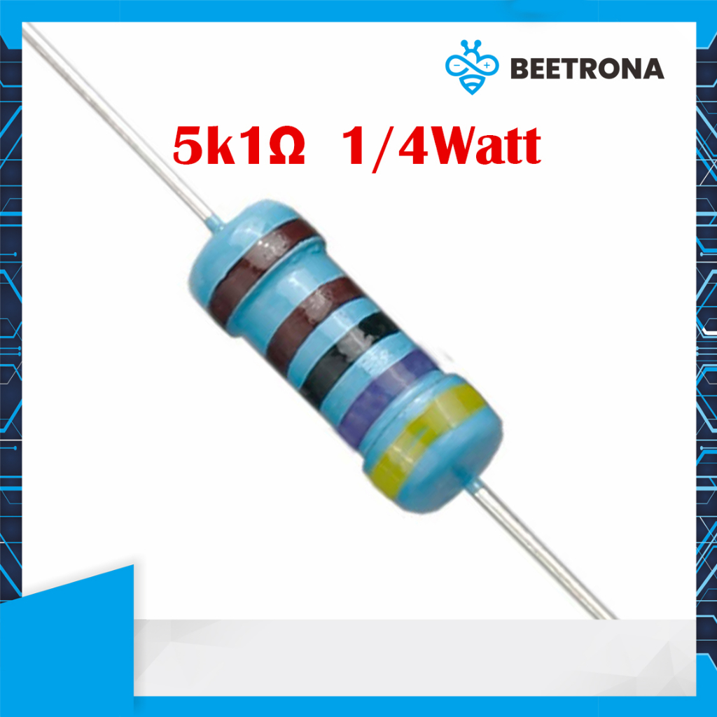 Resistor 5k1Ohm 5k1 Ω 1/4W 0.25 Watt 3pcs