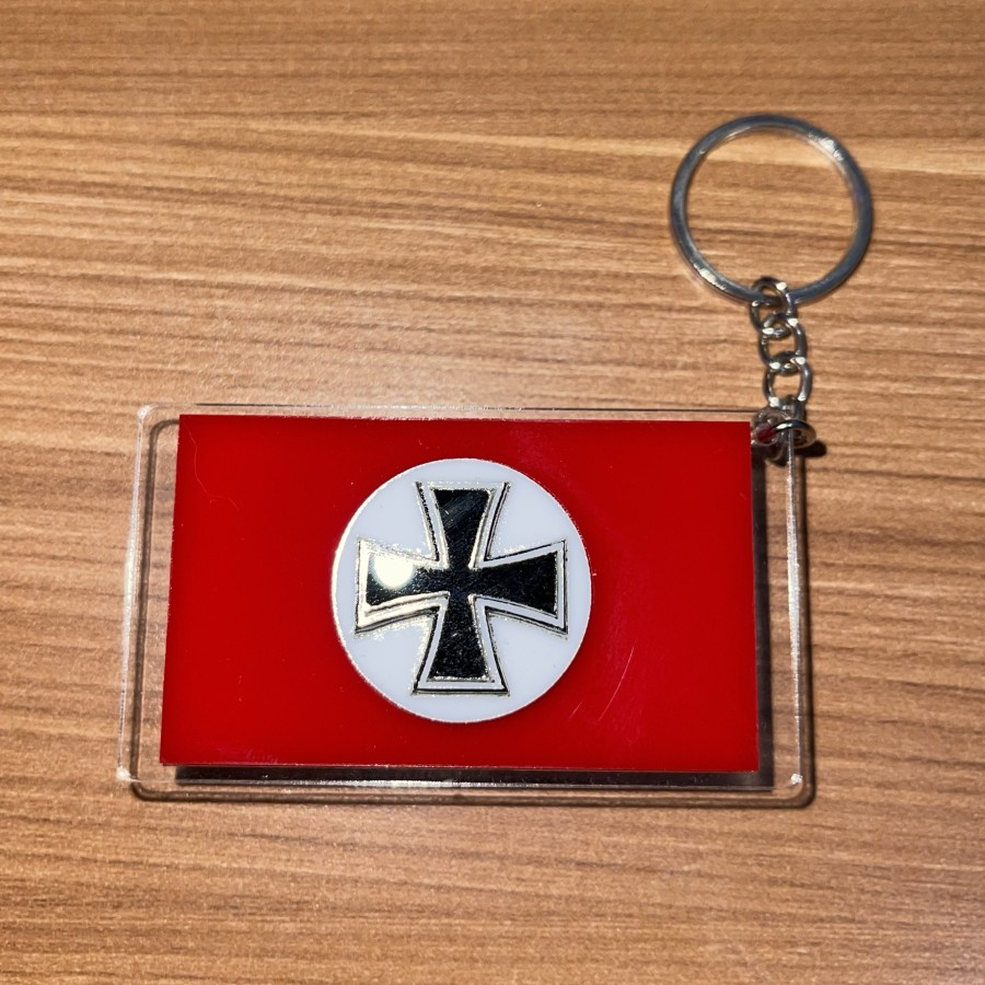 Gantungan Kunci Bendera Jerman WW2 Iron Cross / German WW2 Iron Cross Flag Timbul MURAH