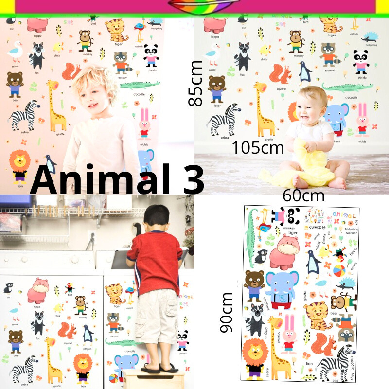 WALLSTICKER WALL STICKER STIKER SETIKER DINDING MOTIF GAMBAR ANIMAL 2 3 LUCU DEKORASI KAMAR RUANG TI