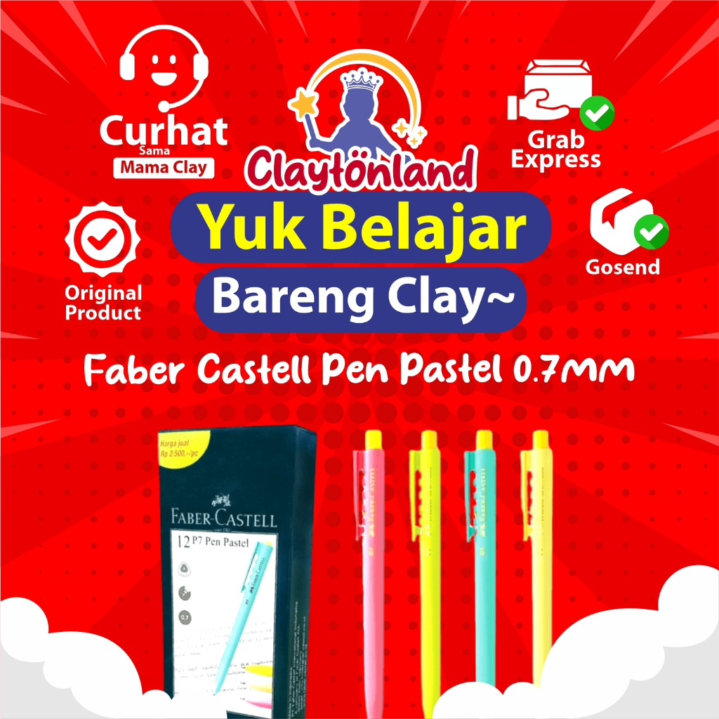 

Pulpen Pastel Faber Castell P7 / Pen Pastel 0.7mm Tinta Hitam ( pcs)