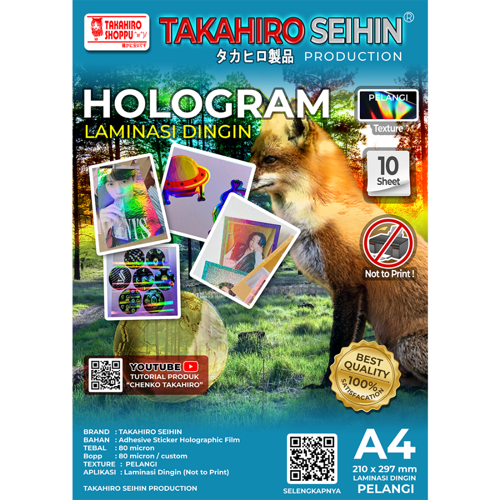 

Laminasi Dingin Hologram Motif (Pelangi) TAKAHIRO SEIHIN