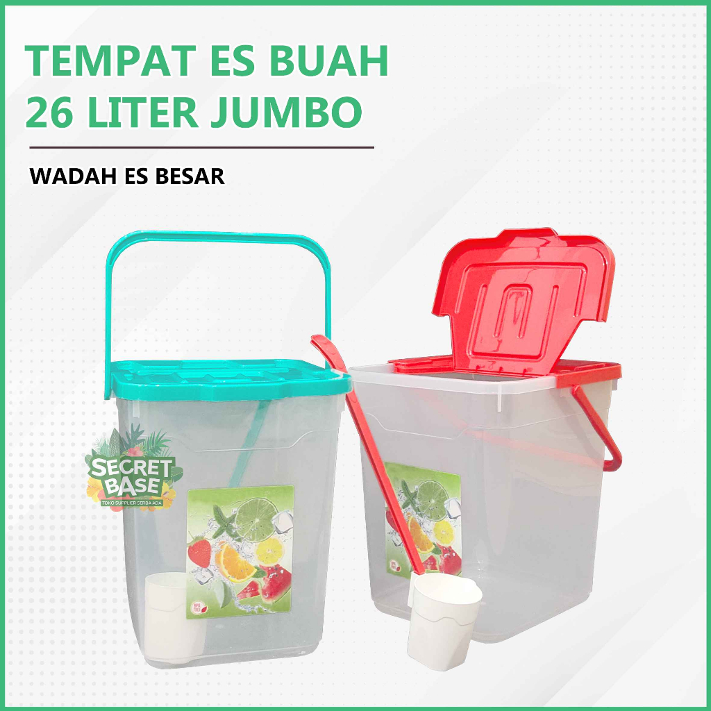 TOPLES ES BUAH - Bonus Gayung / Tempat Es Buah Besar/ Aquarium Es Buah