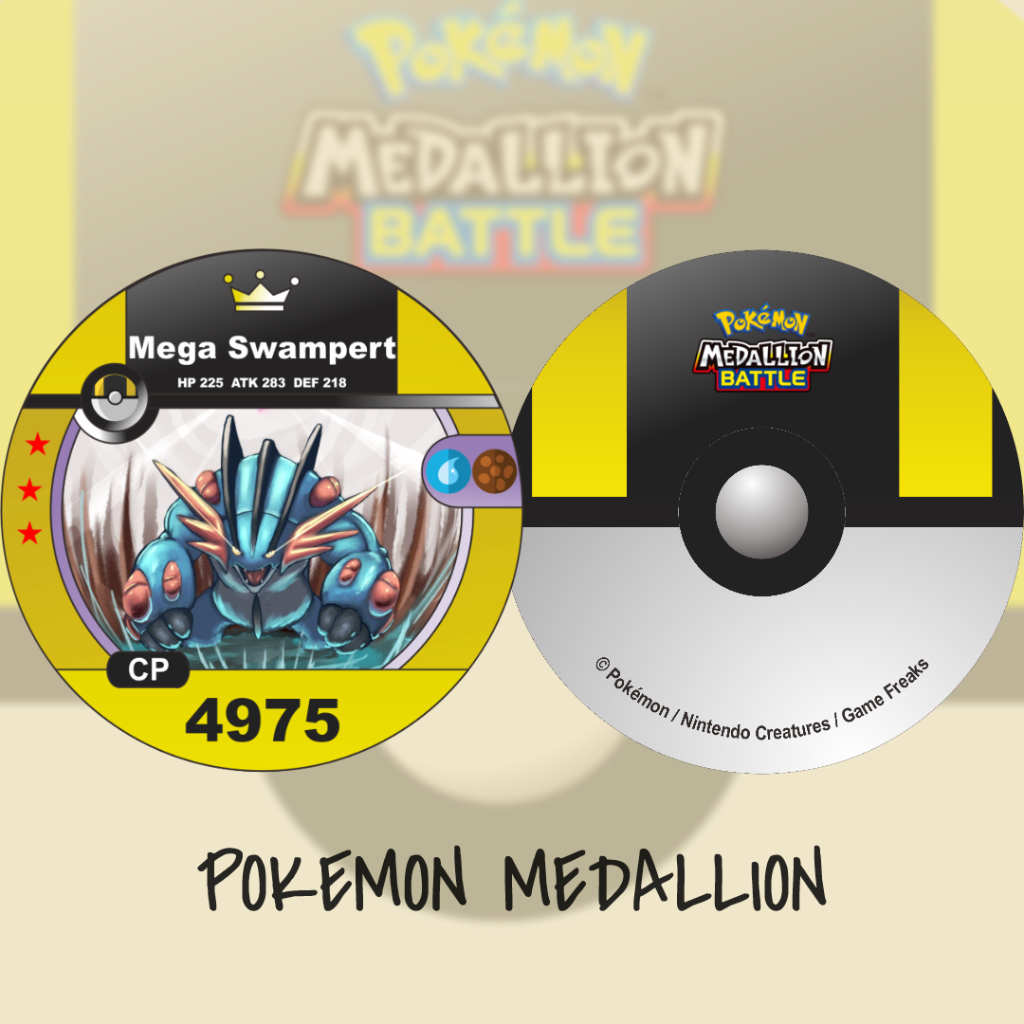 Kartu Pokemon Medallion Kustom Mega Swampert