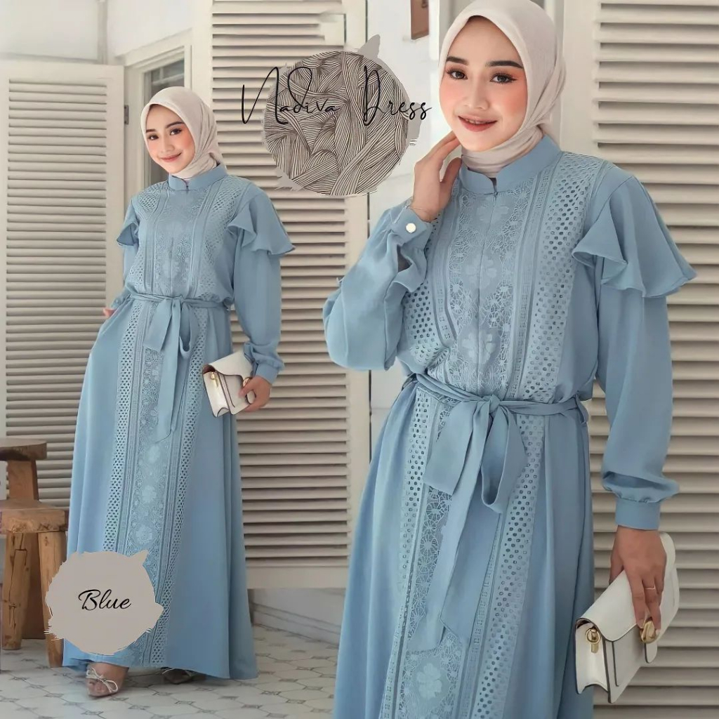 NADIVA DRESS GAMIS CRINKLE AIRFLOW PREMIUM DRESS WANITA TERBARU 2023 GAMIS WANITA BAHAN CRINGKLE MIX BRUKAT