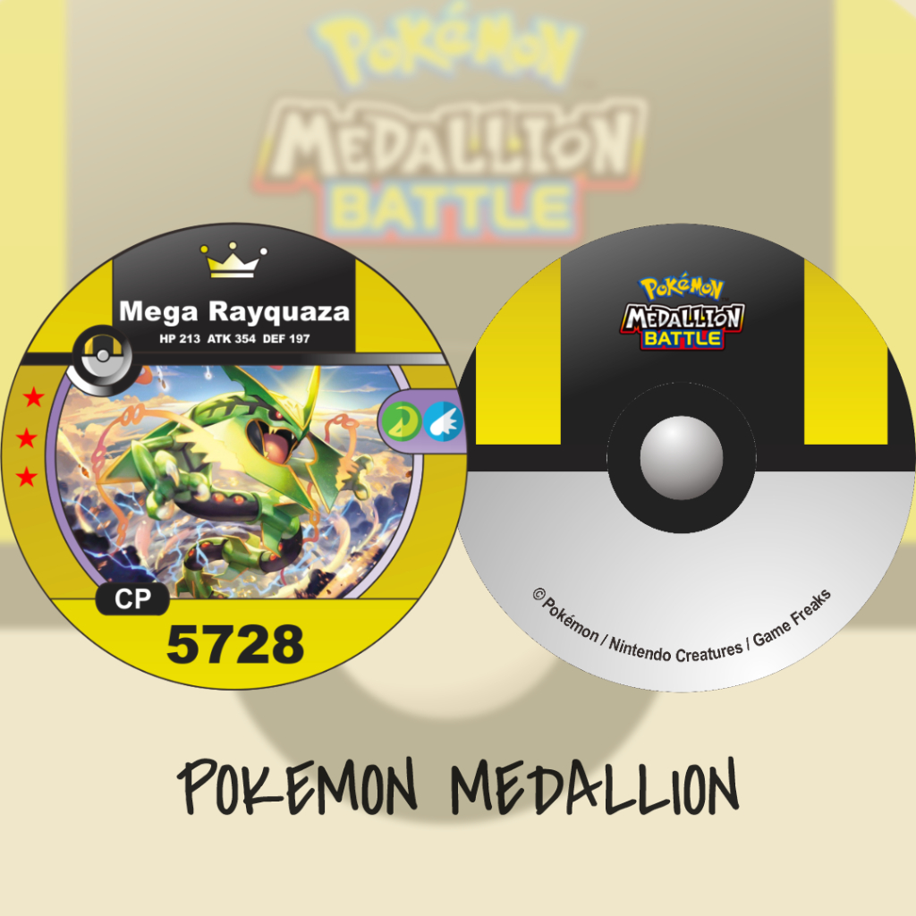 Kartu Pokemon Medallion Kustom Mega Rayquaza