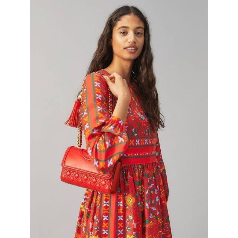 TB Fleming Small Convertible Shoulder Bag Bearberry