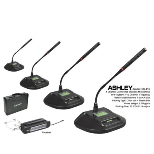 Microphone mic Wireless Podium Ashley CS 416 Original ASHLEY CS416 4 Mic Meja