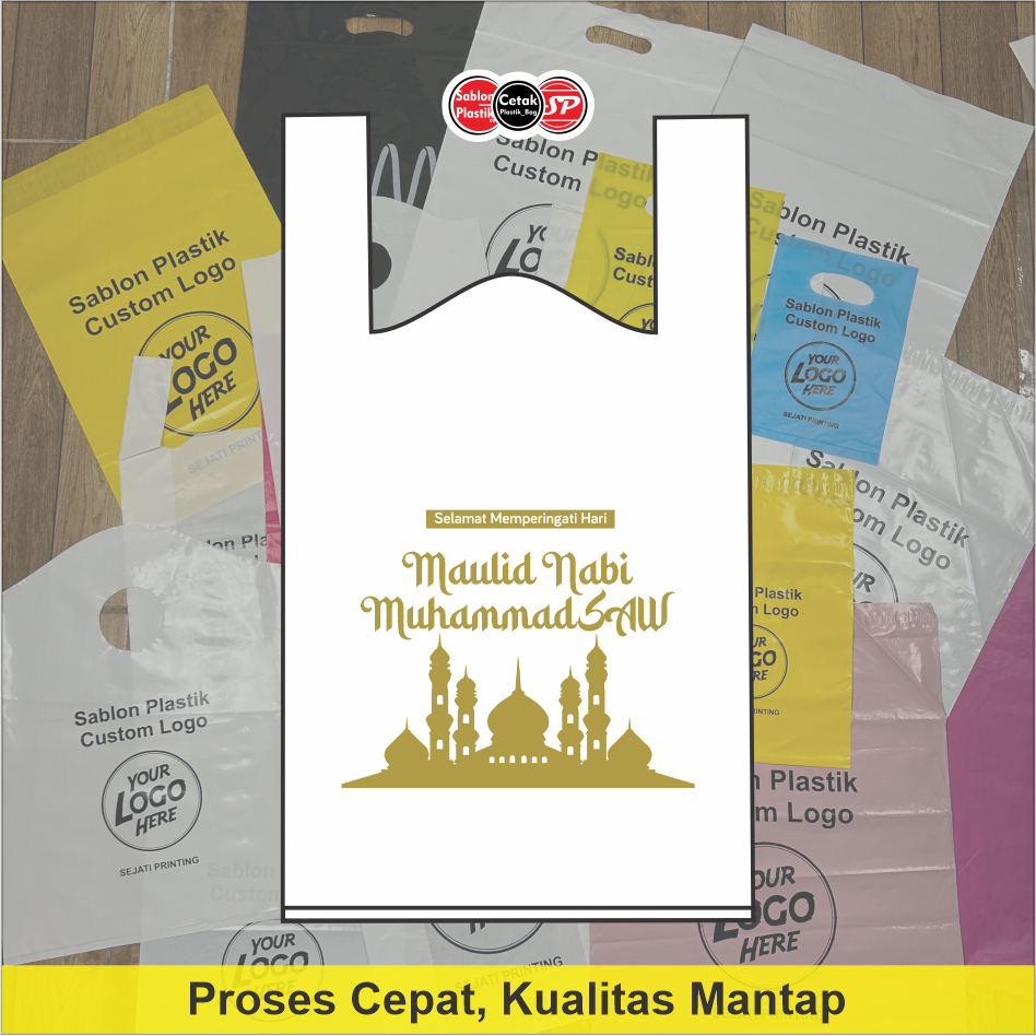 

(Isi 25 pcs) Kantong plastik Motif Memperingati Hari Maulid Nabi