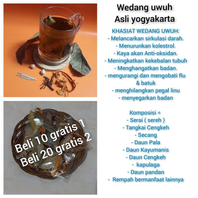 

( isi 10 pcs ) wedang uwuh komplit plus gula batu asli yogyakarta