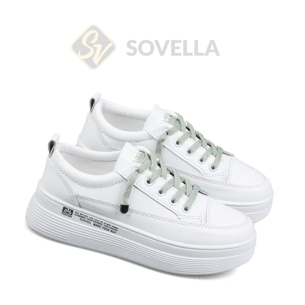 HOT ITEM SOVELLA Alexa Sepatu Sneakers Olahraga Sport Kets Putih Hitam Wanita