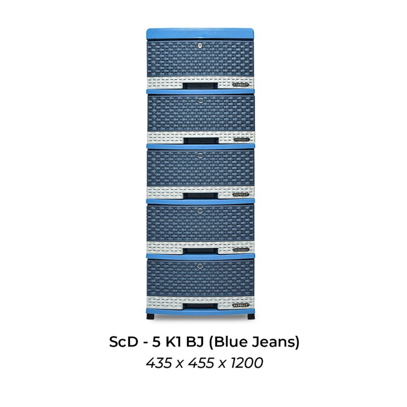 SCD 5 K1 - RAK LACI CABINET NAPOLLY / Laci Napolly Cabinet 5 susun / Rak Plastik / Laci Plastik