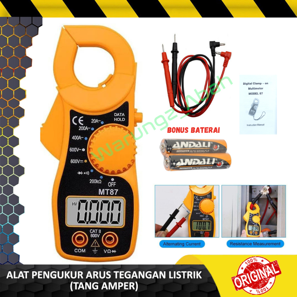 TANG AMPER AMPERE ALAT TES CEK PENGUKUR UKUR TEGANGAN ARUS LISTRIK DIGITAL LCD CLAMP MULTIMETER VOLT