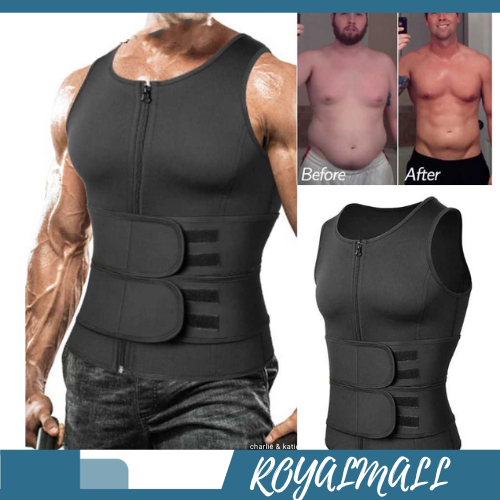 Korset Pembentuk Badan Pria Waist Fat Burner Double Velcr / Korset Rompi Pembentuk Pelangsing Pengec