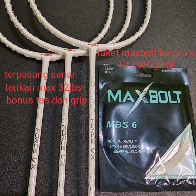 RAKET BADMINTON MAXBOLT FORCE FX ORIGINAL 35 LBS