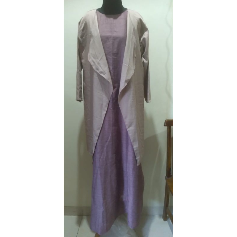 cuci gudang gamis zoya outer 2in1 linen