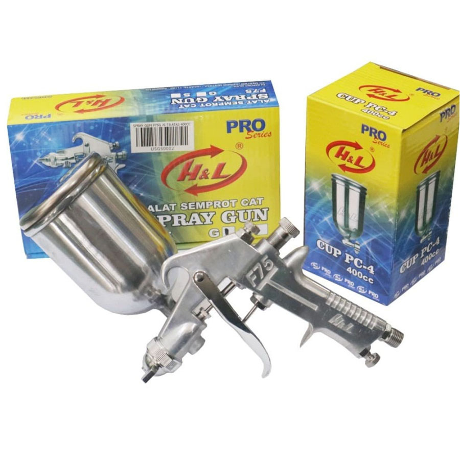Spray Gun Spraygun H&L F75G F75 ( Tabung Atas ) 400cc H&L