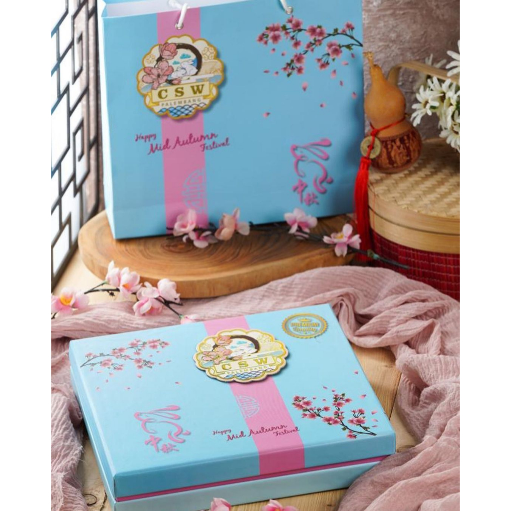 Mooncake CSW Palembang Vegetarian PREMIUM Satuan / Kombinasi Box(4PCS)